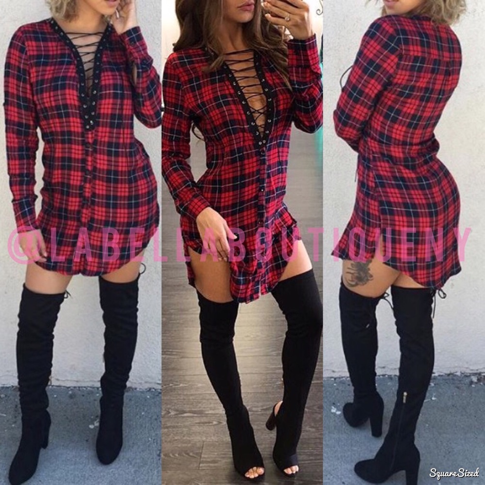 COPY - LACE-UP FLANNEL (Red) 🗣ON SALE NOW!!